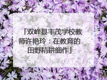 双峰县丰茂学校教师许艳玲：在教育的田野精耕细作