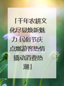 千年农耕文化尽显焕新魅力 民俗节庆点燃游客热情 撬动消费热潮