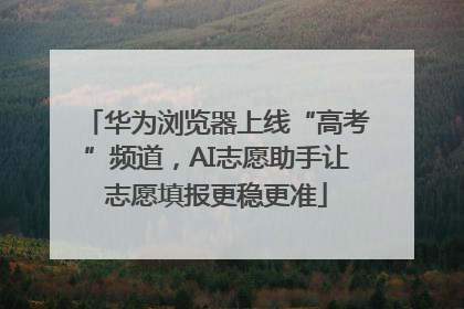 华为浏览器上线“高考”频道，AI志愿助手让志愿填报更稳更准