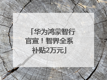 华为鸿蒙智行官宣！智界全系补贴2万元