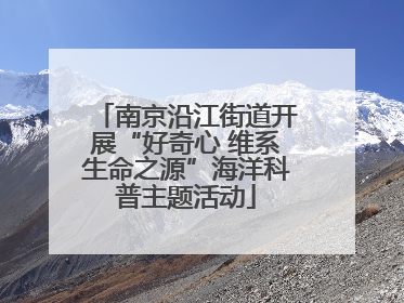 南京沿江街道开展“好奇心 维系生命之源”海洋科普主题活动