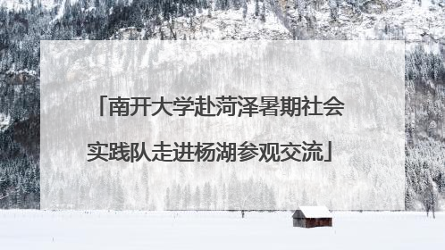 南开大学赴菏泽暑期社会实践队走进杨湖参观交流