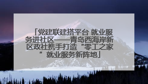 党建联建搭平台 就业服务进社区——青岛西海岸新区政社携手打造“零工之家”就业服务新阵地