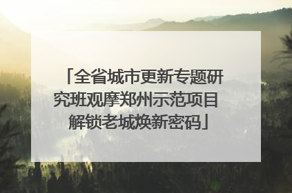 全省城市更新专题研究班观摩郑州示范项目 解锁老城焕新密码