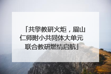 共擎教研火炬，眉山仁师附小共同体大单元联合教研燃情启航
