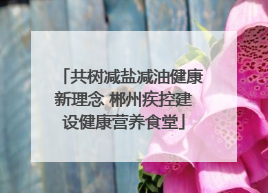 共树减盐减油健康新理念 郴州疾控建设健康营养食堂