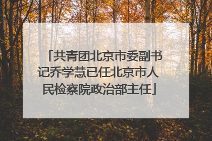 共青团北京市委副书记乔学慧已任北京市人民检察院政治部主任