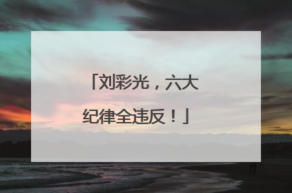 刘彩光，六大纪律全违反！