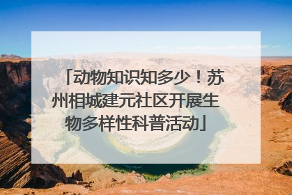 动物知识知多少！苏州相城建元社区开展生物多样性科普活动