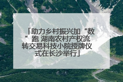 助力乡村振兴加“数”跑 湖南农村产权流转交易科技小院授牌仪式在长沙举行