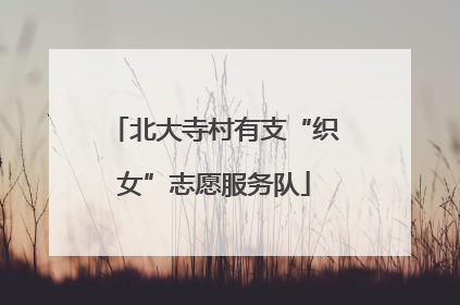 北大寺村有支“织女”志愿服务队