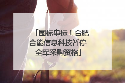 围标串标！合肥合能信息科技暂停全军采购资格