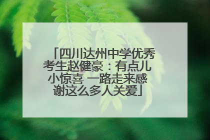 四川达州中学优秀考生赵健豪：有点儿小惊喜 一路走来感谢这么多人关爱