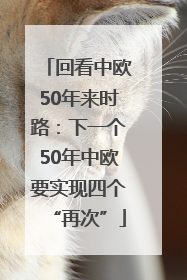 回看中欧50年来时路：下一个50年中欧要实现四个“再次”