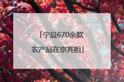 宁夏670余款农产品在京亮相