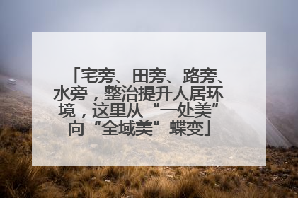 宅旁、田旁、路旁、水旁，整治提升人居环境，这里从“一处美”向“全域美”蝶变