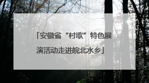 安徽省“村歌”特色展演活动走进皖北水乡