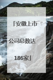 安徽上市公司总数达186家