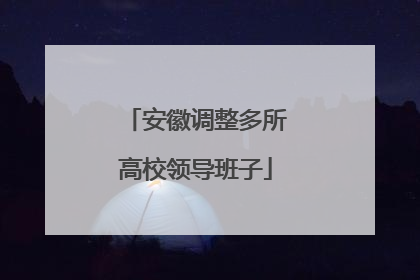 安徽调整多所高校领导班子