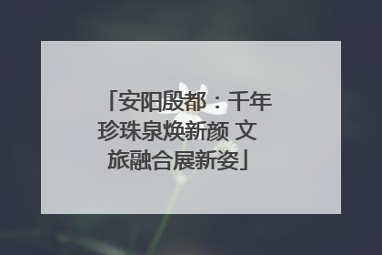 安阳殷都：千年珍珠泉焕新颜 文旅融合展新姿