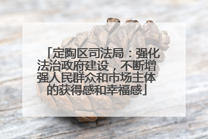 定陶区司法局：强化法治政府建设，不断增强人民群众和市场主体的获得感和幸福感