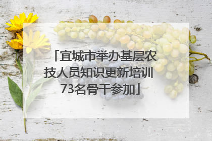 宜城市举办基层农技人员知识更新培训 73名骨干参加