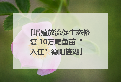 增殖放流促生态修复 10万尾鱼苗“入住”德阳旌湖