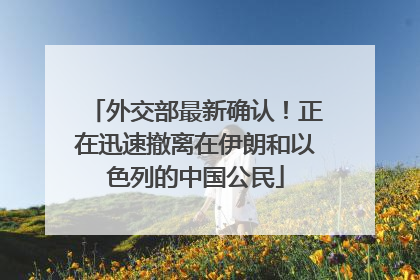 外交部最新确认！正在迅速撤离在伊朗和以色列的中国公民