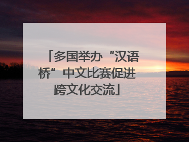 多国举办“汉语桥”中文比赛促进跨文化交流