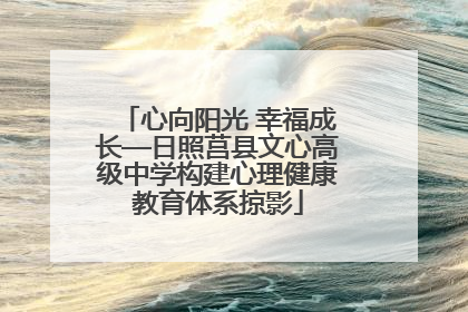 心向阳光 幸福成长—日照莒县文心高级中学构建心理健康教育体系掠影