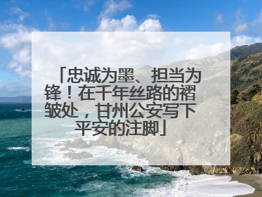 忠诚为墨、担当为锋！在千年丝路的褶皱处，甘州公安写下平安的注脚