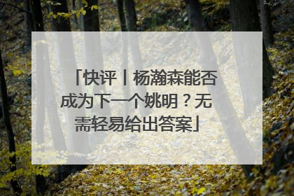快评丨杨瀚森能否成为下一个姚明？无需轻易给出答案
