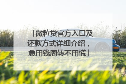 微粒贷官方入口及还款方式详细介绍，急用钱周转不用慌