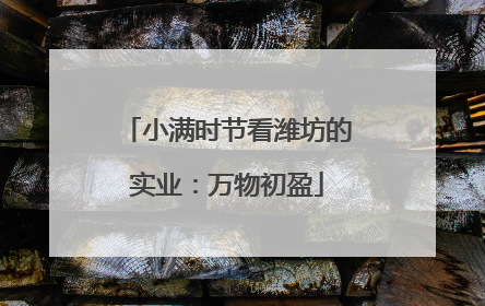 小满时节看潍坊的实业：万物初盈