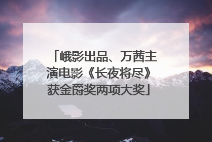 峨影出品、万茜主演电影《长夜将尽》获金爵奖两项大奖