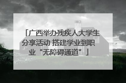 广西举办残疾人大学生分享活动 搭建学业到职业“无障碍通道”