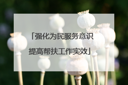 强化为民服务意识 提高帮扶工作实效