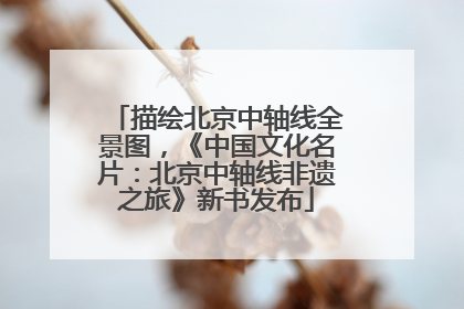 描绘北京中轴线全景图，《中国文化名片：北京中轴线非遗之旅》新书发布