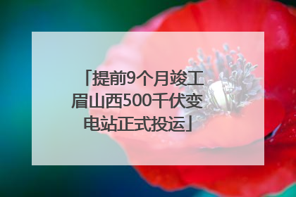 提前9个月竣工 眉山西500千伏变电站正式投运