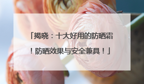 揭晓：十大好用的防晒霜！防晒效果与安全兼具！