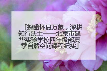 探幽怀夏万象，深耕知行沃土——北京市建华实验学校四年级部夏季自然空间课程纪实