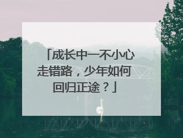 成长中一不小心走错路，少年如何回归正途？