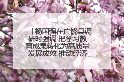 杨国强在广饶县调研时强调 把学习教育成果转化为高质量发展成效 推动经济稳健向好进中提质