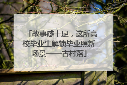 故事感十足，这所高校毕业生解锁毕业照新场景——古村落