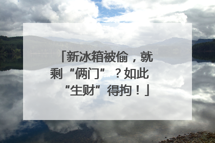 新冰箱被偷，就剩“俩门”？如此“生财”得拘！
