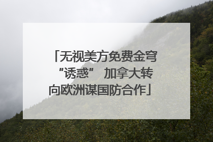 无视美方免费金穹“诱惑” 加拿大转向欧洲谋国防合作