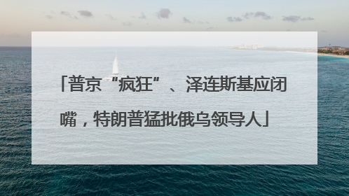 普京“疯狂”、泽连斯基应闭嘴，特朗普猛批俄乌领导人