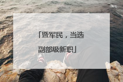 暨军民，当选副部级新职