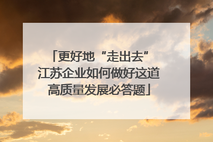 更好地“走出去” 江苏企业如何做好这道高质量发展必答题