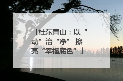 桂东青山：以“动”治“净” 擦亮“幸福底色”